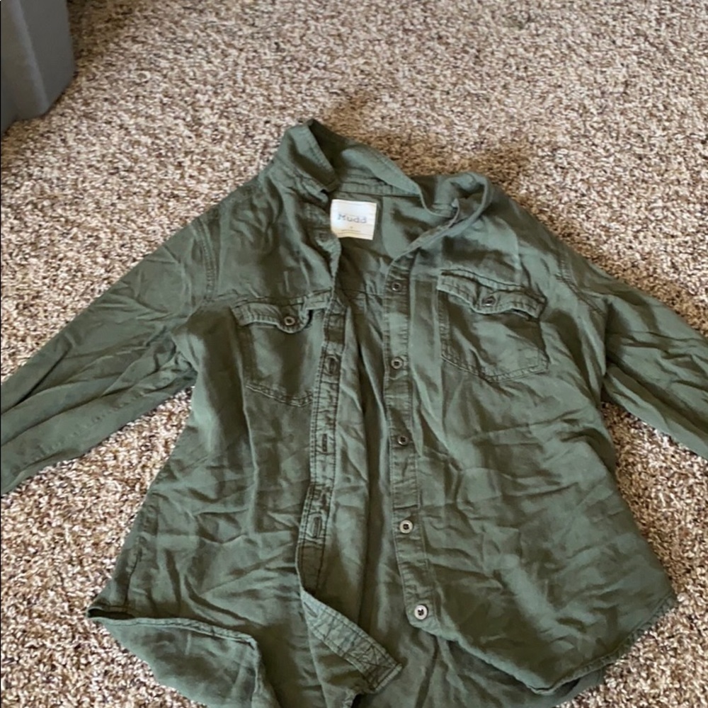 Army Green Button Down